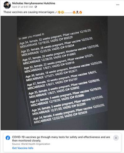 Do the COVID Vaccines Cause Miscarriages?