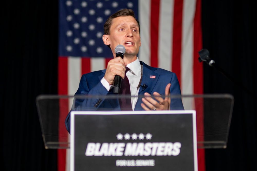 Candidate For Senate Blake Masters Holds Primary Night Event In Chandler, AZ