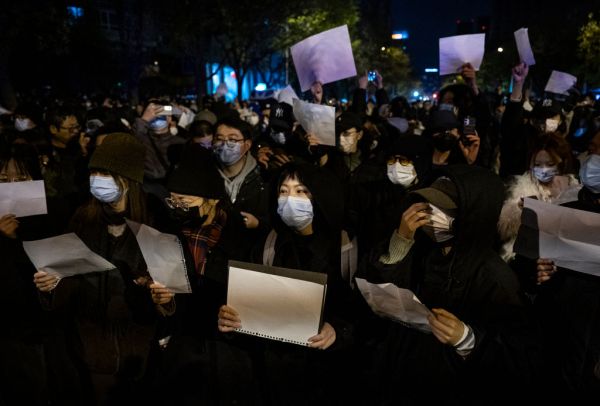 Protest in Beijing Against China Covid Measures