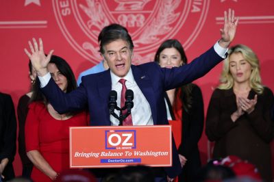 Republican Senate Candidate For Pennsylvania Mehmet Oz Holds Election Night Event In Newtown