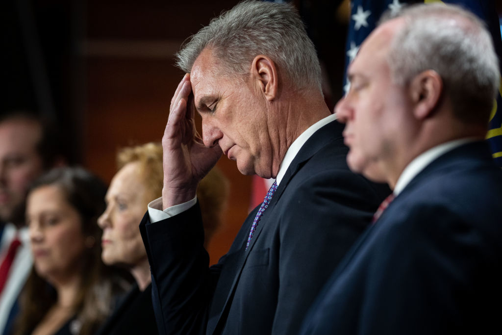 Rep. Kevin McCarthy at a news conference on December 14, 2022, in Washington.  (Photo by Kent Nishimura / Los Angeles Times via Getty Images.)