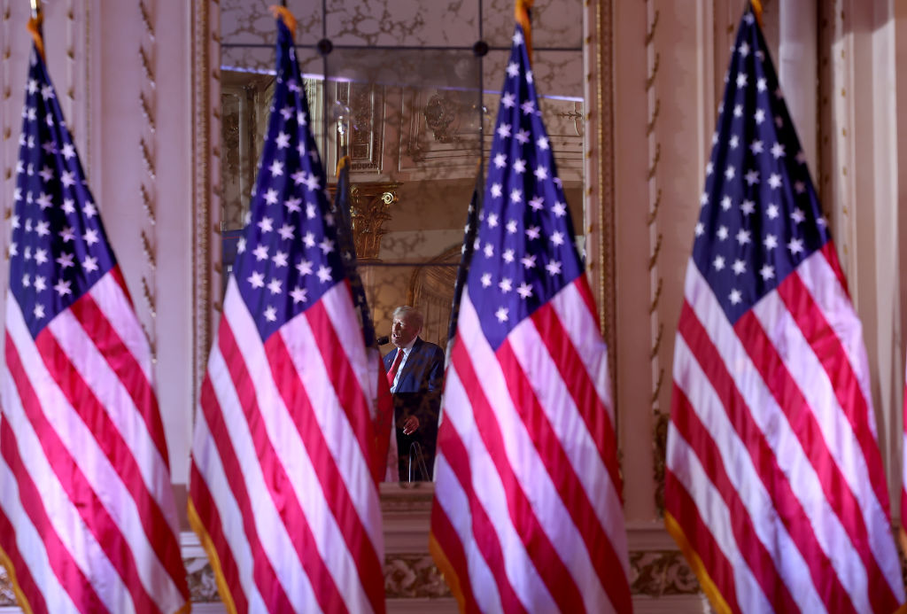 Former president Donald Trump speaks during the official launch of his 2024 presidential campaign.  (Photo by Joe Raedle/Getty Images)