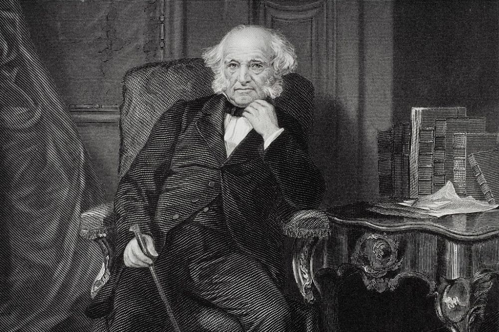 Martin Van Buren 1782 to 1862. 8th president of the United States 1837to 1841 and a founder of the Democratic Party. From painting by Alonzo Chappel
