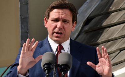 Florida Gov. Ron DeSantis speaks at a press conference to