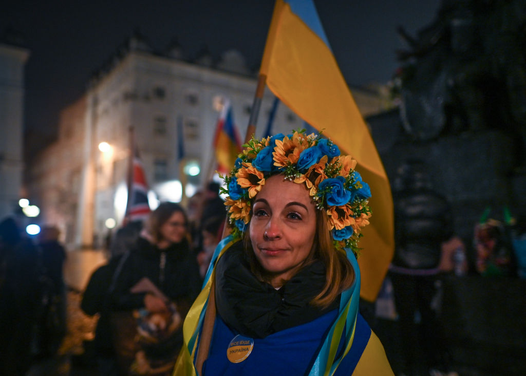 Daily Protest In Support Of Ukraine In Krakow