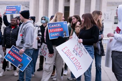 Protest for Student Debt Cancellation Outside of the Supreme Court