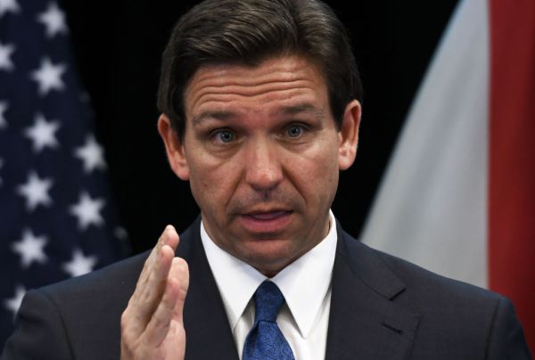 Florida Governor Ron DeSantis holds a press conference at
