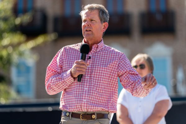 Glenn Youngkin Joins Brian Kemp For Campaign Rally In Alpharetta, GA