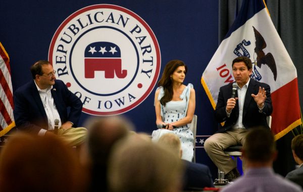 Florida Governor Ron DeSantis Attends Iowa GOP Reception In Cedar Rapids