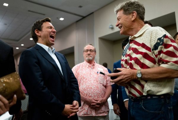 Florida Governor Ron DeSantis Attends Iowa GOP Reception In Cedar Rapids