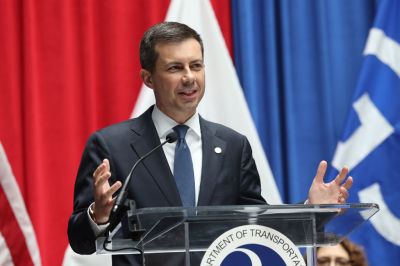 Secretary Pete Buttigieg Speaks At The Department Of Transportation