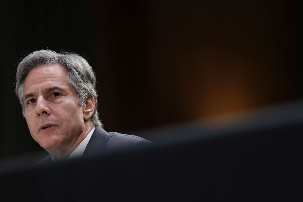 Secretary of State Antony Blinken testifies before the Senate. (Photo by Win McNamee/Getty Images)