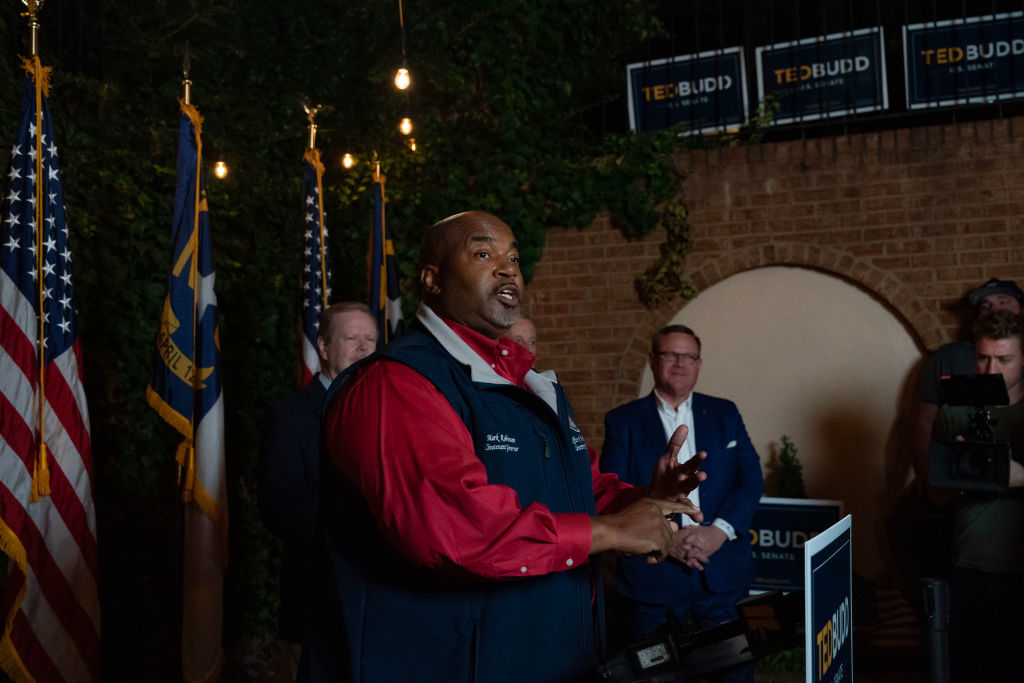 Ted Budd Campaigns For Senator Of North Carolina On Night Before Election