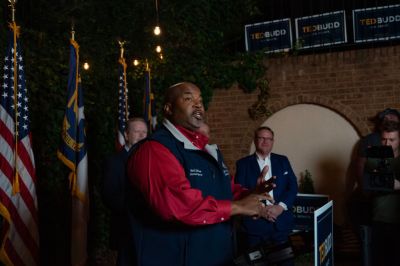 Ted Budd Campaigns For Senator Of North Carolina On Night Before Election