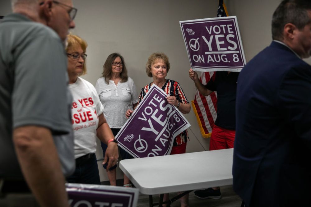 MARION, OH- JULY, 13: People gather at the Marion County Republ