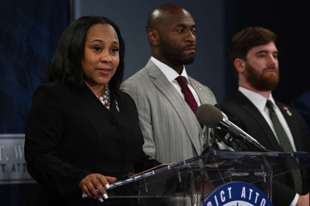 Fulton County District Attorney Fani Willis Speaks During A News Conference in Atlanta, Georgia