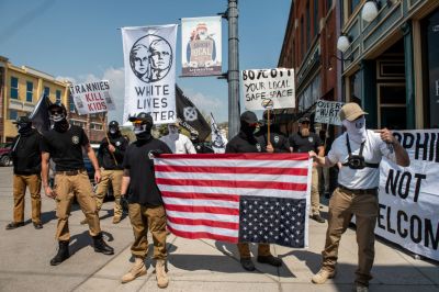 Right Wing Protesters Demonstrate Outside Of A Drag Story Time In Livingston, Montana