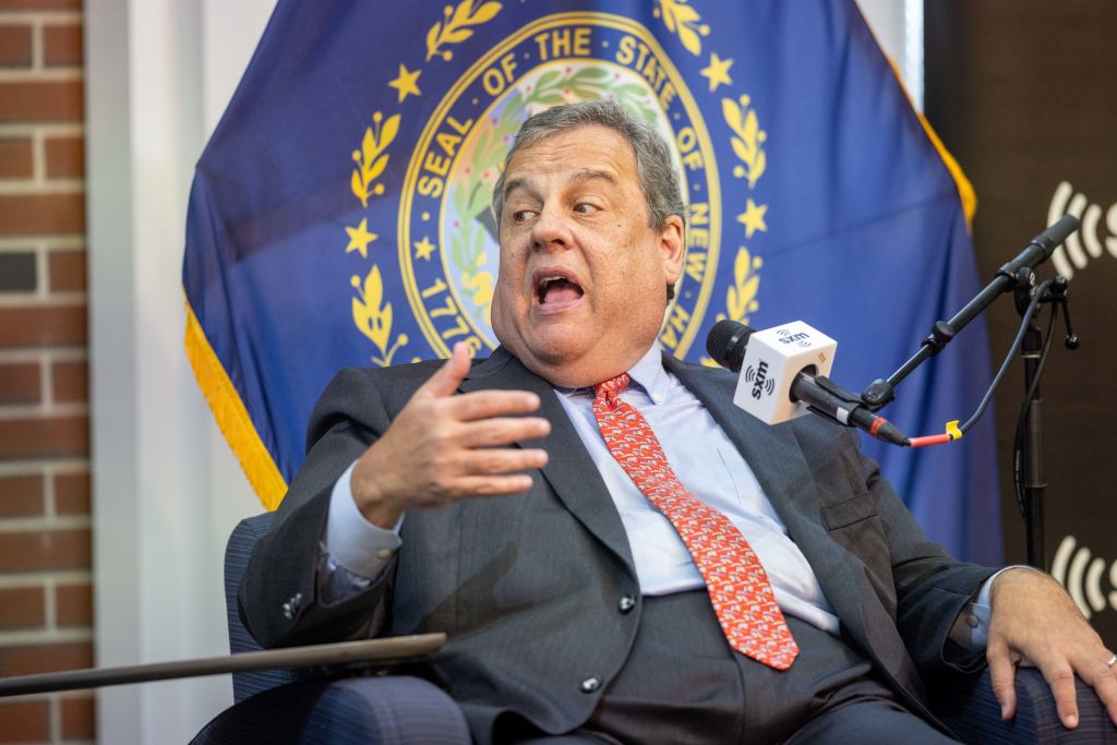 GOP Presidential Candidate Chris Christie Takes Part In A SiriusXM Town Hall With Host Steve Scully At New England College