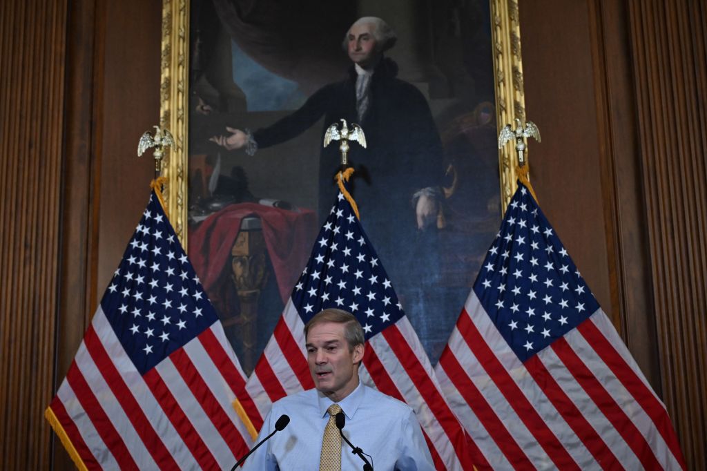 Rep. Jim Jordan speaks during a press conference at the Capitol in Washington, D.C, on October 20, 2023.  (Photo by Andrew Caballero-Reynolds/AFP/ Getty Images)