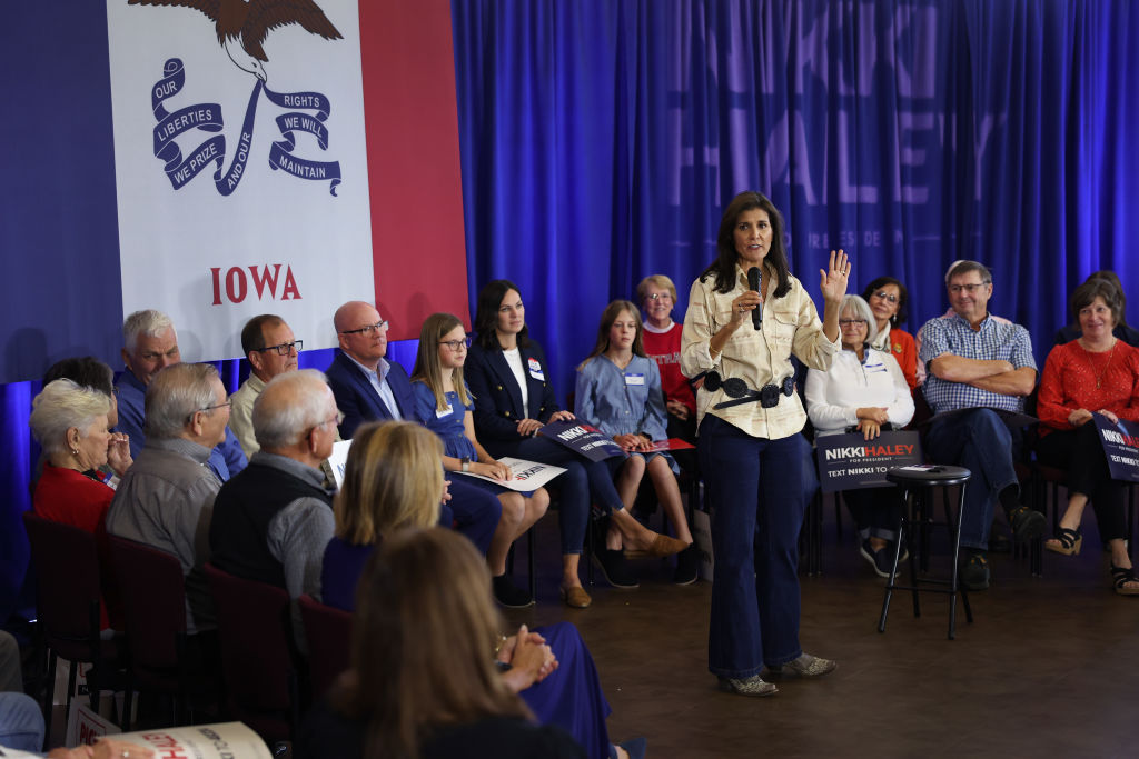GOP Presidential Candidate Nikki Haley Campaigns In Iowa