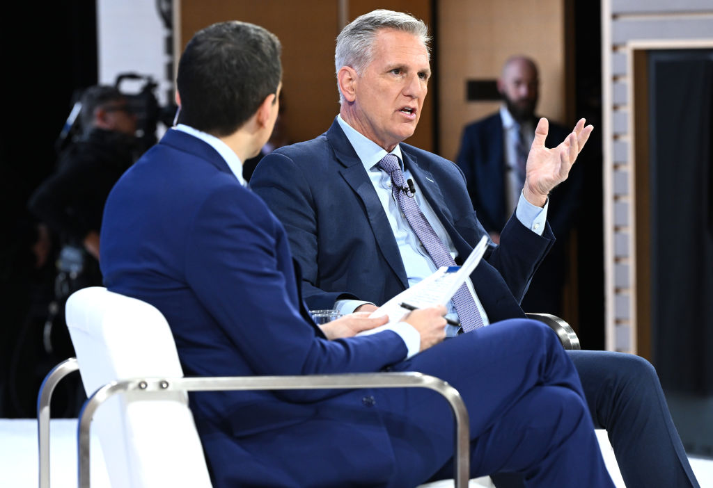 Former Speaker of the House Kevin McCarthy during during the New York Times Dealbook Summit 2023 on November 29 in New York City. (Photo by Slaven Vlasic/Getty Images for The New York Times)