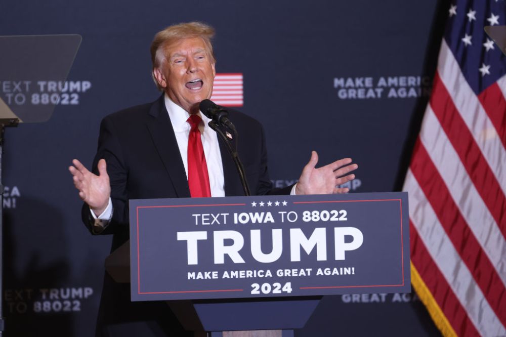 Former President Trump Holds Rally In Coralville, Iowa