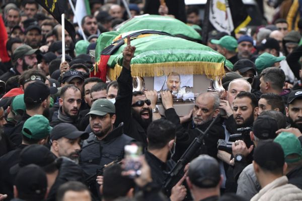 Funeral of Hamas deputy chief Saleh al-Arouri