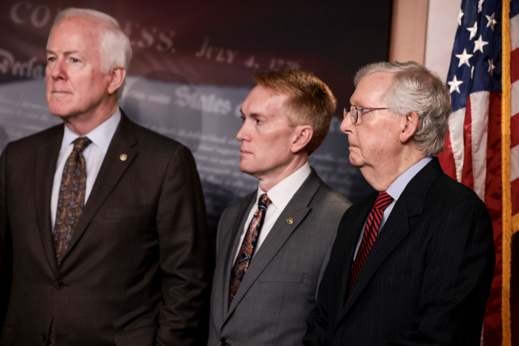 Senate Minority Leader McConnell Holds News Conference On Debt Limit