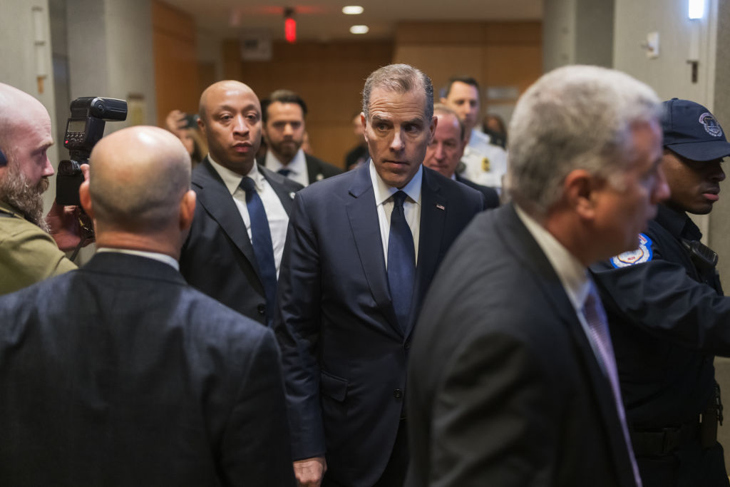 Hunter Biden arrives on Capitol Hill for a deposition with Judiciary and Oversight House Committees on February 28, 2024. (Photo by Craig Hudson for The Washington Post via Getty Images)