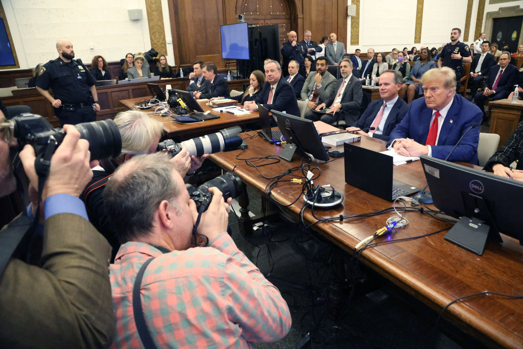 Former President Donald Trump sits in the courtroom during his civil fraud trial in New York City on January 11, 2024. (Photo by Jefferson Siegel-Pool/Getty Images)