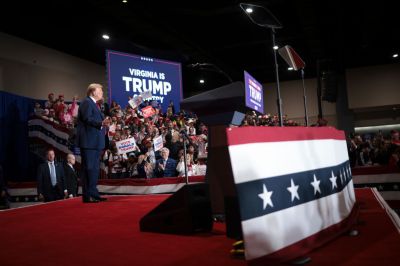 Donald Trump Campaigns Holds Campaign Rally In Richmond, Virginia