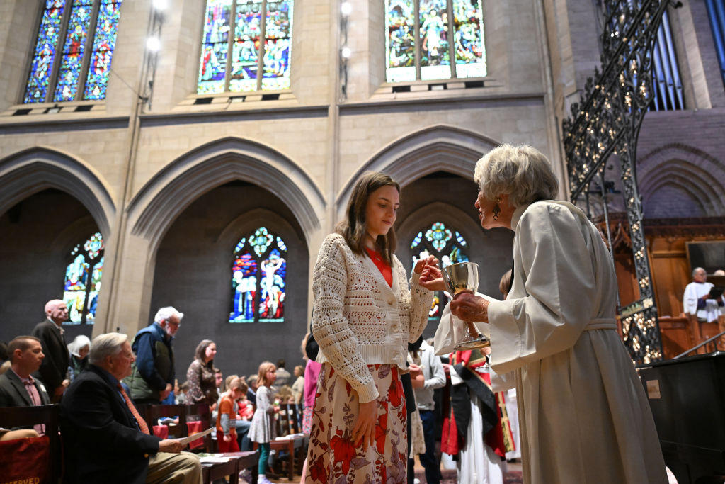 Palm Sunday services at St. Johns Cathedral in Denver, Colorado