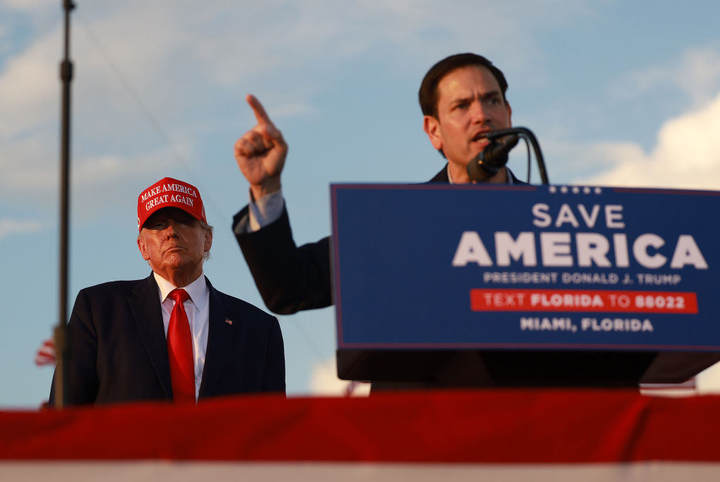 Former President Donald Trump Rallies For Marco Rubio In Florida