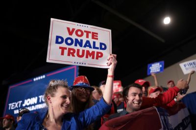 Donald Trump Campaigns Holds Campaign Rally In Richmond, Virginia