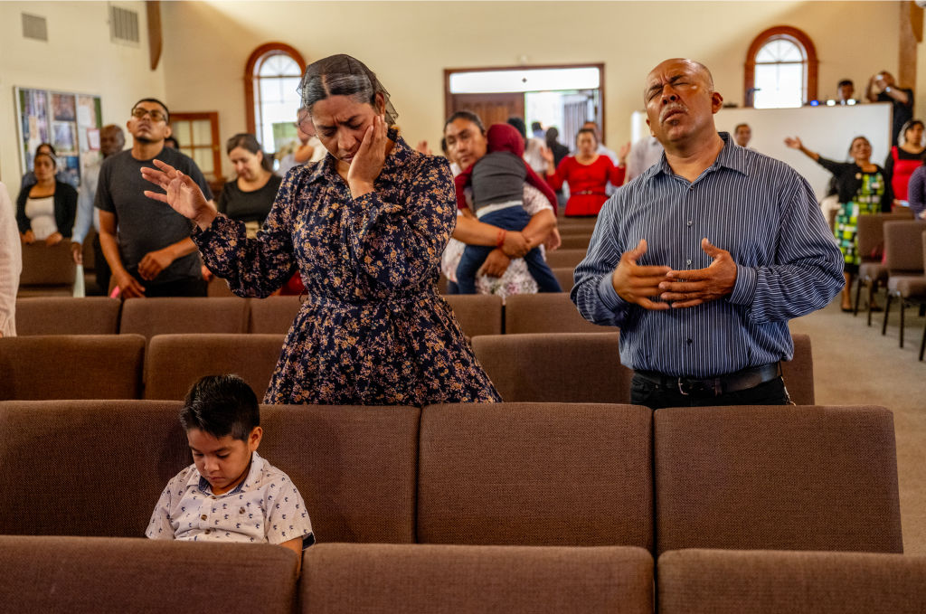Church service in Mecca, CA.