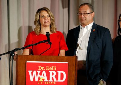 Arizona GOP Senate Candidate Kelli Ward Attends Primary Night Event In Scottsdale