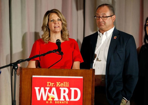 Arizona GOP Senate Candidate Kelli Ward Attends Primary Night Event In Scottsdale