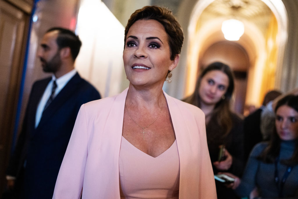 Kari Lake, Republican Senate candidate from Arizona, is seen in the U.S. Capitol after a meeting with Senate Minority Leader Mitch McConnell on Wednesday, March 6, 2024. (Tom Williams/CQ-Roll Call/Getty Images)