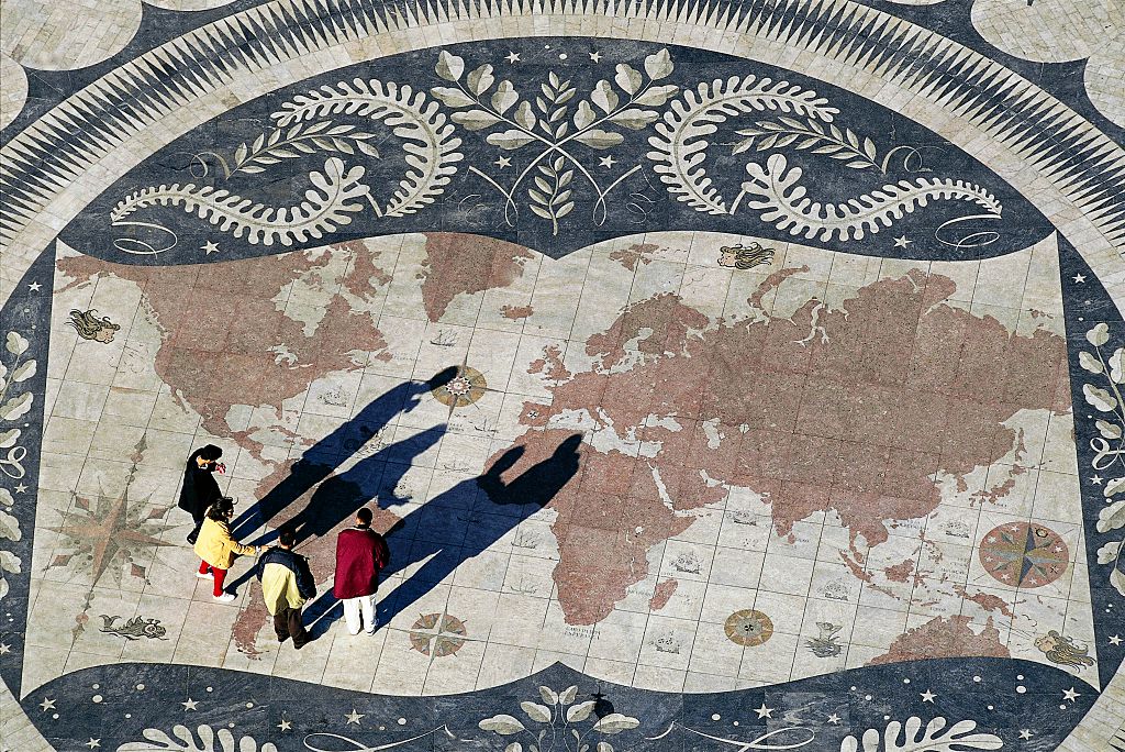 World Map, mosaic, bank of the Tagus river, Lisbon