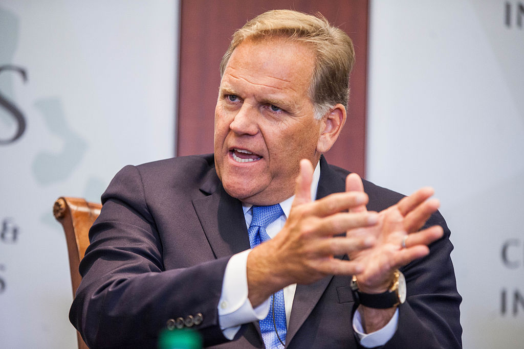 Senate candidate and former Rep. Mike Rogers speaks during a panel discussion on September 14, 2016, in Washington, D.C. (ZACH GIBSON/AFP via Getty Images)