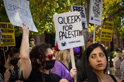 a pro-Palestinian rally and march of thousands of Palestinian supporters marched in Los Angeles, CA