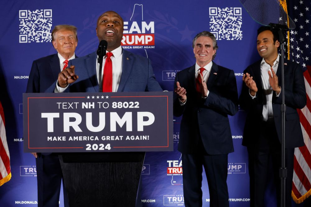 Former President Trump Holds Campaign Rally Day Before New Hampshire Primary In Laconia, New Hampshire
