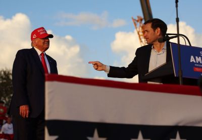 Former President Donald Trump Rallies For Marco Rubio In Florida