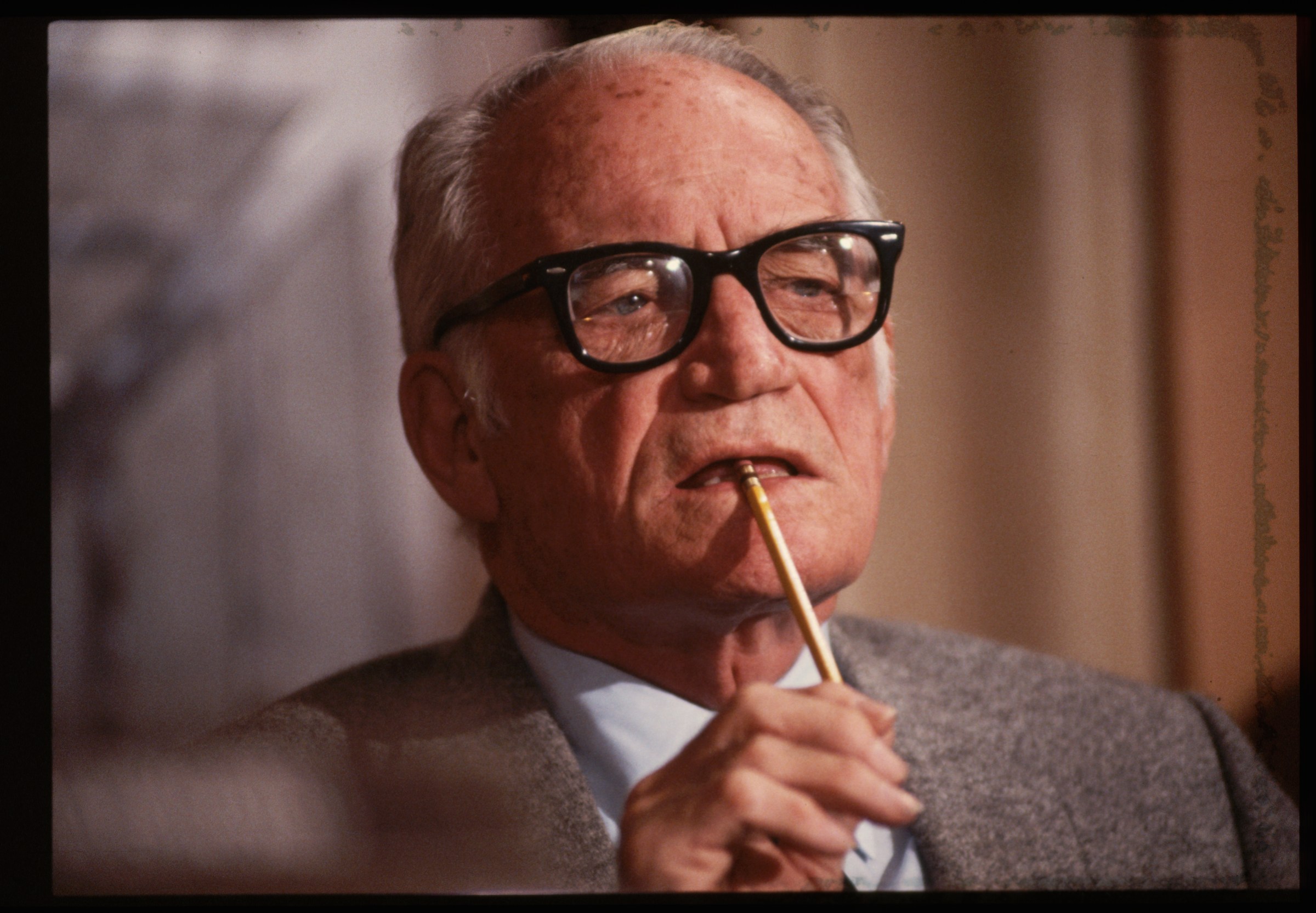 Barry Goldwater with Pencil in Mouth