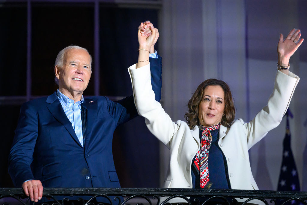 President Joe Biden and Vice President Kamala Harris at the White House on July 4, 2024. (Photo by Mandel Ngan/AFP/Getty Images)