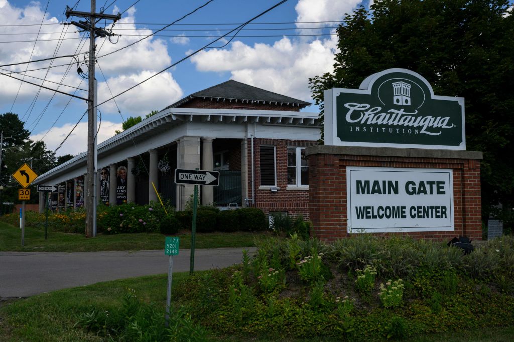 A general view shows the Chautauqua Institution where British author Salman Rushdie was attacked in Chautauqua, New York, on August 19, 2022. (Photo by ANGELA WEISS/AFP via Getty Images)