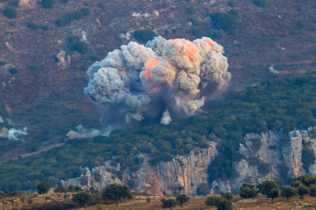 Smoke billows from the site of an Israeli airstrike in Marjayoun, near the Lebanon-Israel border, on September 23, 2024. (Photo by RABIH DAHER/AFP via Getty Images)