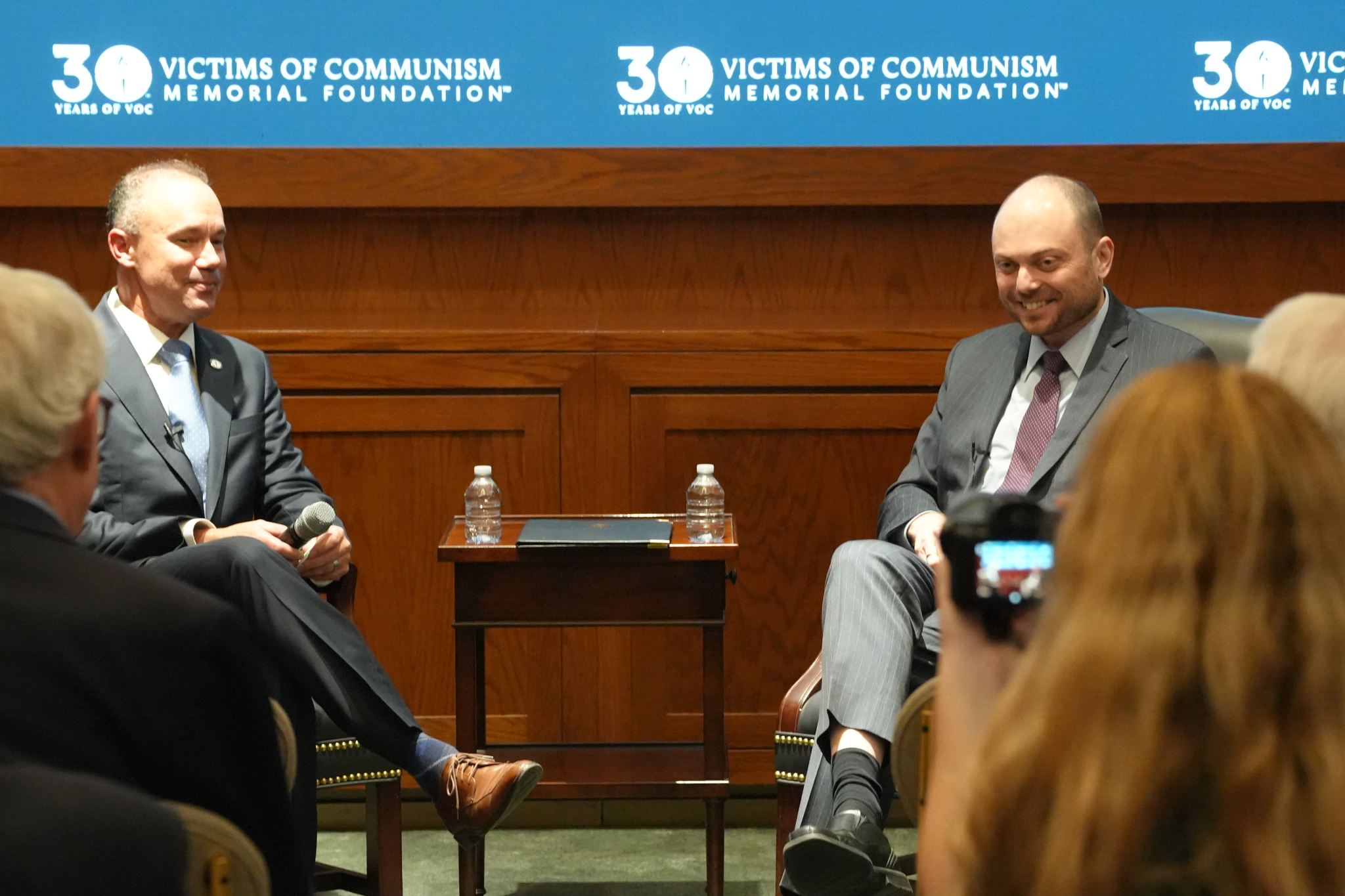 Kara-Murza receiving the Dissident Human Rights Award from the Victims of Communism Memorial Foundation on November 8, 2024. (Photo: Courtesy of Victims of Communism Memorial Foundation.)