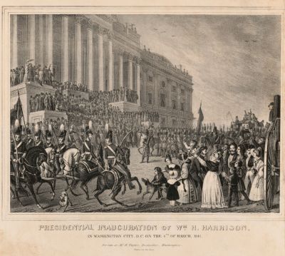 Presidential Inauguration of William Henry Harrison, in Washington City, DC, on the 4th of March 1841, Lithograph, Charles Fenderich, 1841