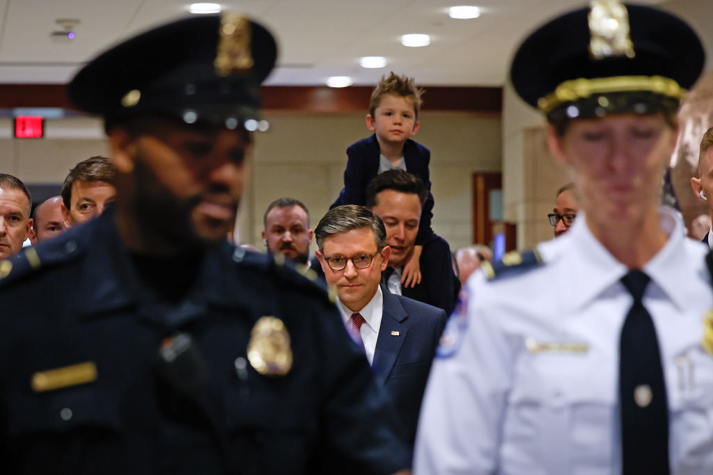 Speaker Johnson Speaks To The Media Before Meeting With Elon Musk And Vivek Ramaswamy At The Capitol